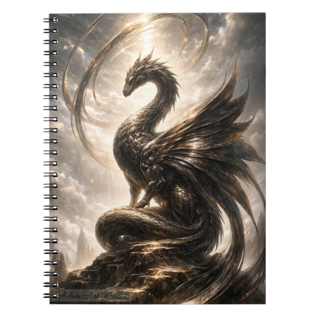 Celestial Dragon Guardian Fantasy Notebook (Front)