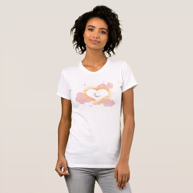 Celestial Dream Heart - Crescent Moon and Cloud T-Shirt (Front Full)