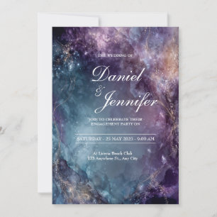 Celestial Dream Watercolor Wedding Invitation