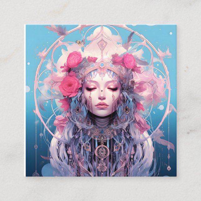 Celestial Dream Weaver Square Business Card (Front)