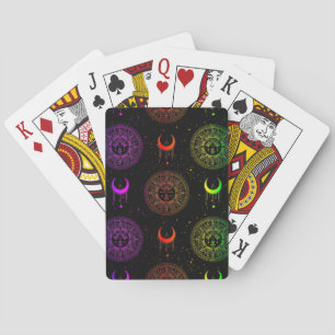 Celestial Dreamcatcher Rainbow Sun and Stars Playing Cards
