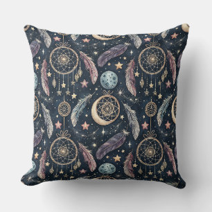 Celestial Dreamcatcher & Starry Night Art Pattern Cushion