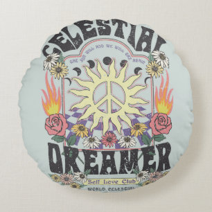 CELESTIAL DREAMER SUN ROSE TSHIRT graphic DESIGNhi Round Cushion