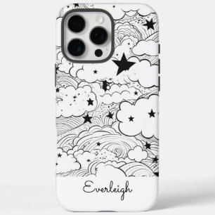 Celestial Dreams Doodles Personalised iPhone 16 Pro Max Case