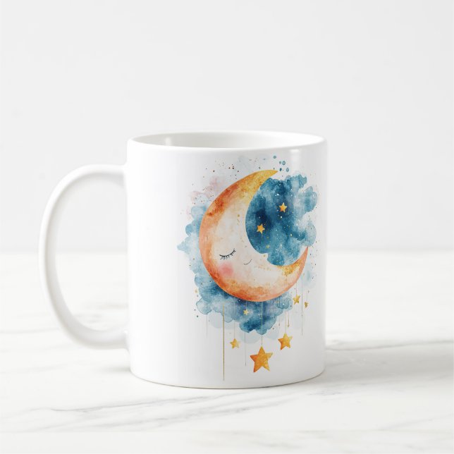 Celestial Dreams Watercolor Coffee Mug (Left)