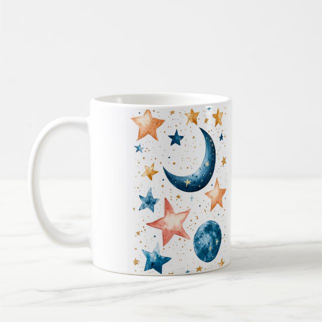 Celestial Dreams Watercolor Coffee Mug (Left)