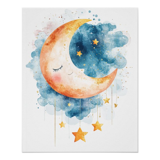Celestial Dreams Watercolor Poster (Front)