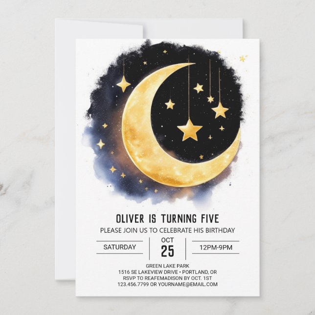 Celestial Dreamscape Birthday Invitation (Front)