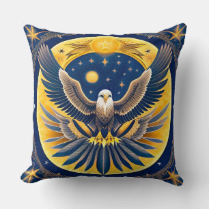 Celestial Eagle on Starry Sky – Bold Patriotic Cushion