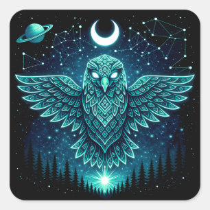 Celestial Eagle – Stellar Freedom Wildlife Galaxy  Square Sticker
