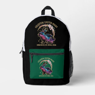 Celestial Easter Night 2026 Galaxy Bunny Constella Printed Backpack