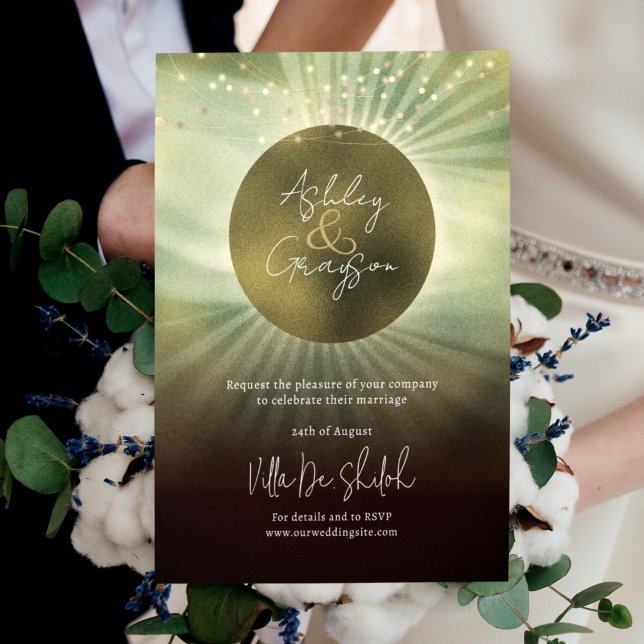 Celestial Eclipse Elegant Wedding Invitation (Creator Uploaded)
