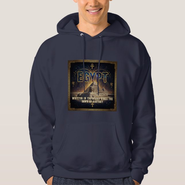 Celestial Egypt Sphinx Pyramids Galaxy Poster Hoodie (Front)