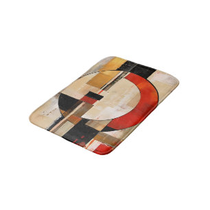 Celestial Elegance: Abstract Exploration in Beige Bath Mat