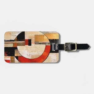 Celestial Elegance: Abstract Exploration in Beige Luggage Tag