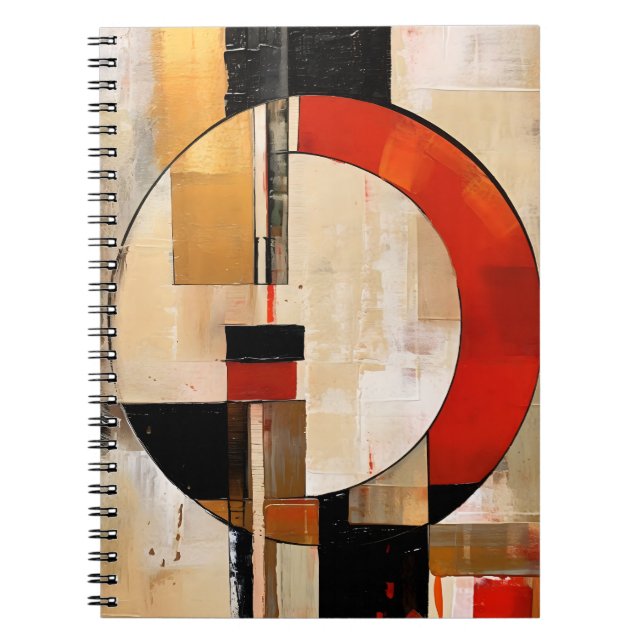 Celestial Elegance: Abstract Exploration in Beige Notebook (Front)