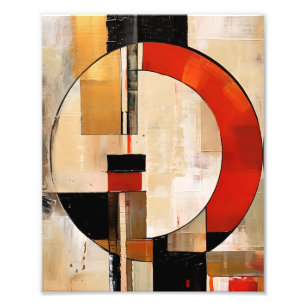Celestial Elegance: Abstract Exploration in Beige Photo Print