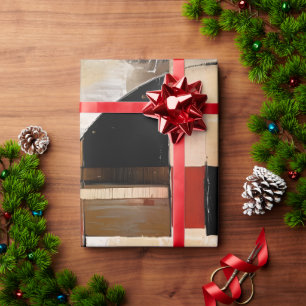 Celestial Elegance: Abstract Exploration in Beige Wrapping Paper