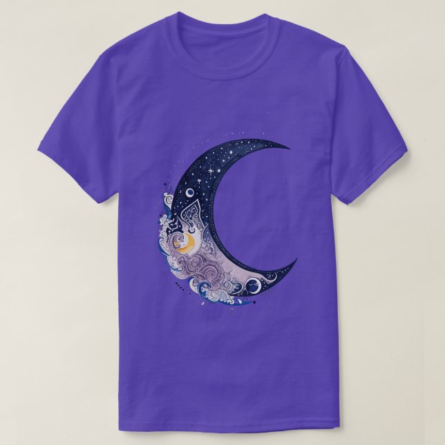 Celestial Elegance Intricate Watercolor Tattoo Des T-Shirt (Design Front)