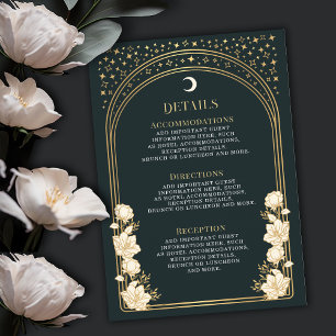 Celestial Elegant Art Nouveau Wedding Details Enclosure Card