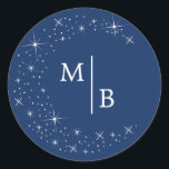 Celestial Elegant Moon Blue Wedding Envelope Seal<br><div class="desc">Invite your guests to a night of romance and starlight with this celestial elegant moon blue wedding envelope seal from the Celestial Elegant Wedding Collection. Featuring a deep navy blue background adorned with twinkling stars and refined typography, this modern celestial design is perfect for couples who love a minimalist yet...</div>