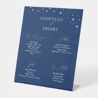 Celestial Elegant Navy Blue Wedding Drinks Bar