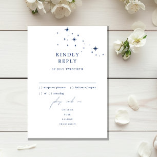 Celestial Elegant Wedding Menu RSVP Response Card