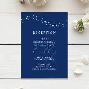 Celestial Elegant Wedding Navy Blue Reception Enclosure Card