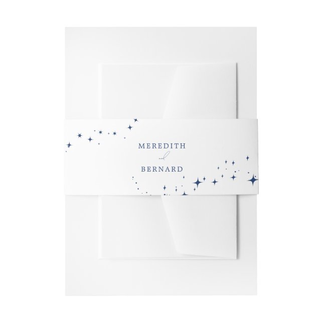 Celestial Elegant Wedding Stars Invitation Belly Band (Front Example)