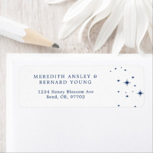 Celestial Elegant Wedding White Return Address Label
