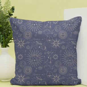 Celestial Elements on Navy   Cushion