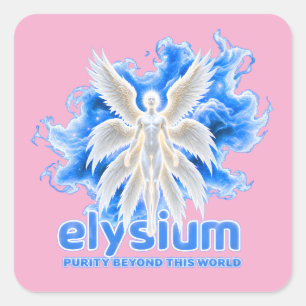 Celestial Elysium Guardian Angel Wings Pop Art Square Sticker