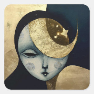 Celestial Embrace Square Sticker