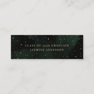 Celestial Emerald Crescent Moon Graduate Card