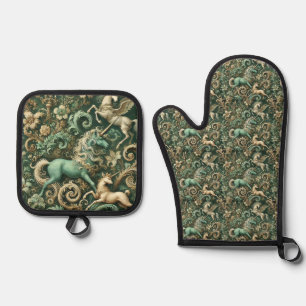 Celestial Equinox – Gothic Victorian Oven Mitt & Pot Holder Set