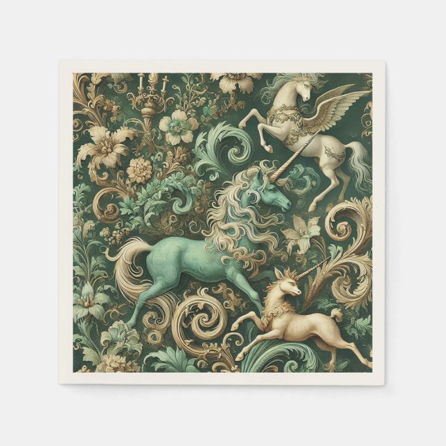 Celestial Equinox – Mythical Unicorn  Napkin (Front)