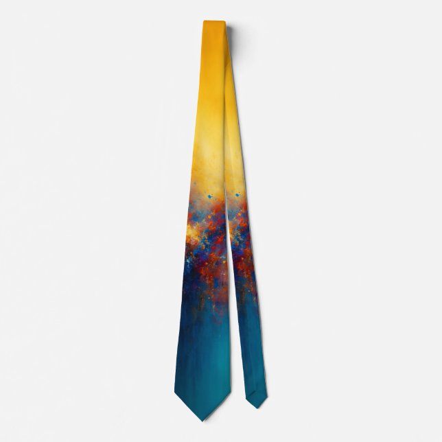 Celestial Eruption Vibrant Cosmic Explosion Tie (Front)