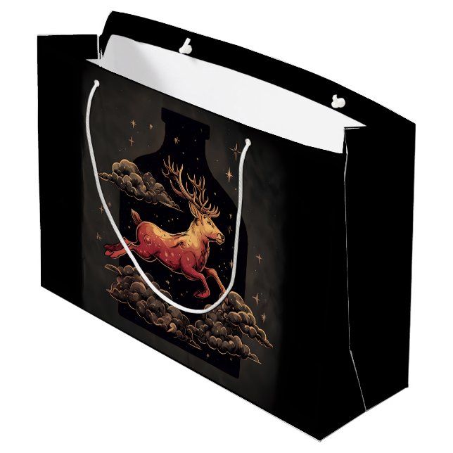 Celestial Escape-Stag Large Gift Bag (Back Angled)