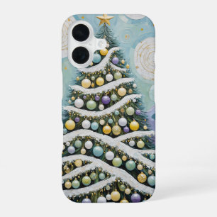 Celestial Evergreens & Golden Orbs iPhone 16 Case