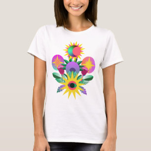 Celestial Eye Floral Symbol Art T-Shirt