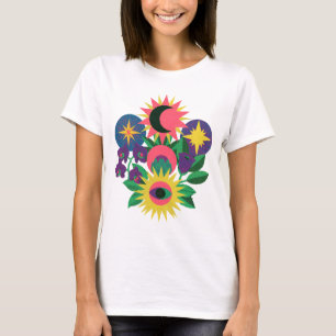 Celestial Eye Floral Symbol Art T-Shirt