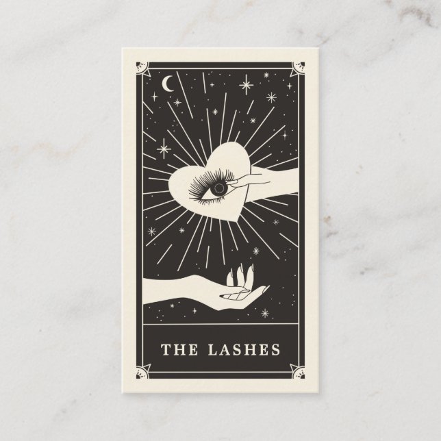 Celestial Eye Tarot Lash Black Business card (Front)