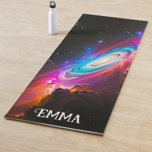 Celestial Fantasy Black Hole Custom Name Dual Side Yoga Mat