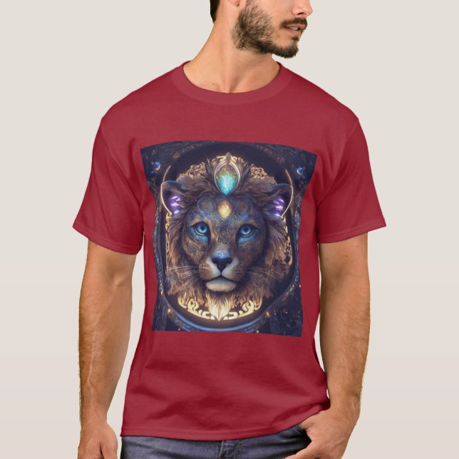 "Celestial Feline Guardian" T-Shirt (Front)