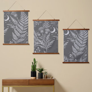 Celestial Fern Moon Wall Tapestry