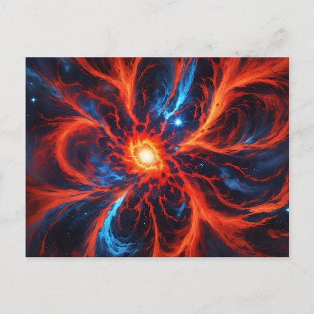 Celestial Fire Cosmic Abstract Postcard (Front)