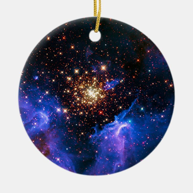 Celestial Fireworks Ceramic Ornament (Front)