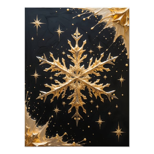 Celestial Flake – Baroque Winter Glamour Photo Print (Front)