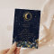Celestial Floral Blue Stars Moon Wedding