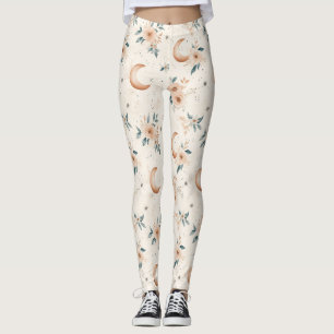 Celestial Floral Pattern (1) Leggings